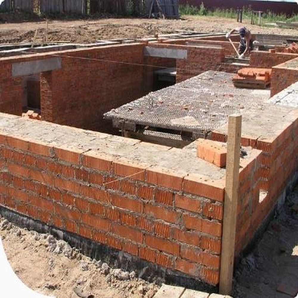 Постер Строительство кирпичного фундамента 